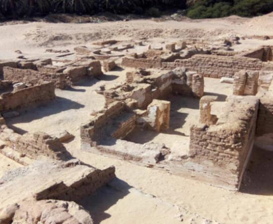 Buildings in the Coptic-period city unearthed at Ain al-Kharab in Egypt's Western Desert.