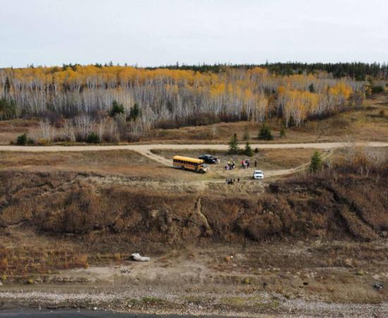 Site of newly discovered ancient Indigenous village, located about five kilometres north of Prince Albert along the North Saskatchewan River. 