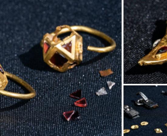 Selection of jewelry recovered from Almalyk-Dere burial ground in Mangup, Crimea.