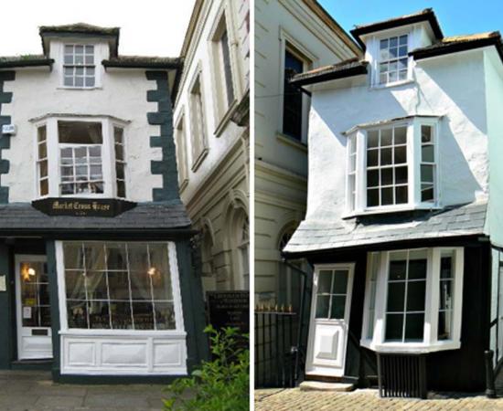 The Crooked House of Windsor. Left: From the Front. Right: From the Back