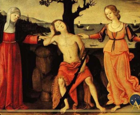 Umbrian-sienese anonim - Hercules at the crossroads (Public Domain)