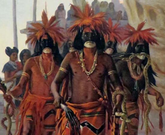 Detail of ‘Hopi Snake Dance’ by Cornelia Cassady-Davis.