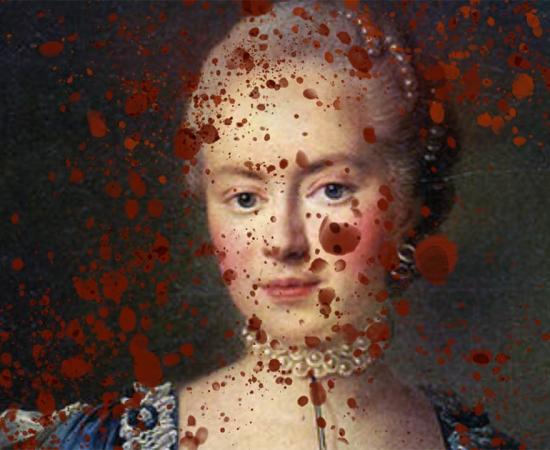 Darya Saltykova, aka Saltychikha, was an abusive and unchecked aristocrat, known for murdering 139 serfs on Yroitskoe estate near Moscow in Russia. Adapted from Portrait of Countess Darya Petrovna Saltykova by François-Hubert Drouais.  Source: Public domain