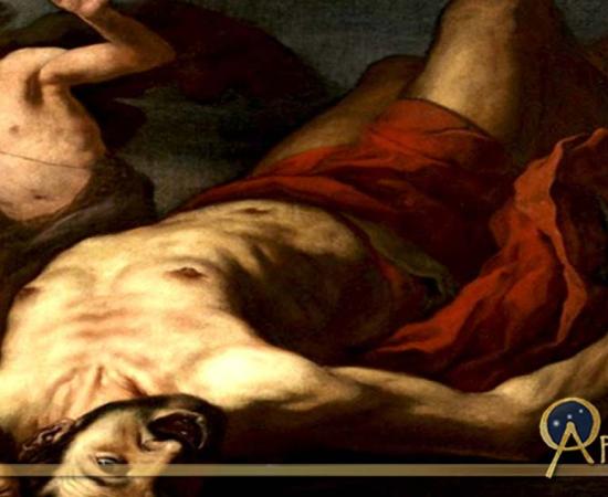 David and Goliath, by Antonio Zanchi (1631—1722) 