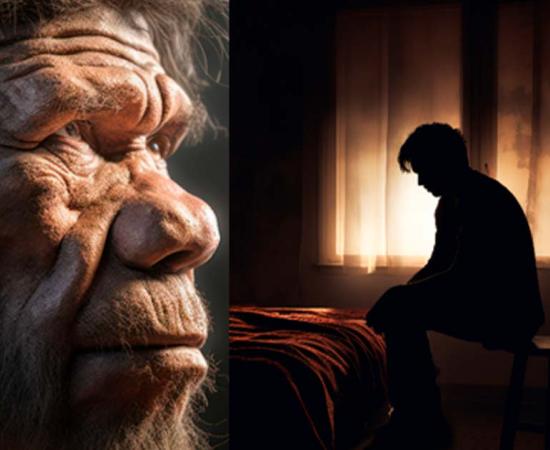 Study reveals Denisovan genetic make-up may be responsible for modern day depression. Source: Bartek/Adobe Stock, Woraphon/Adobe Stock