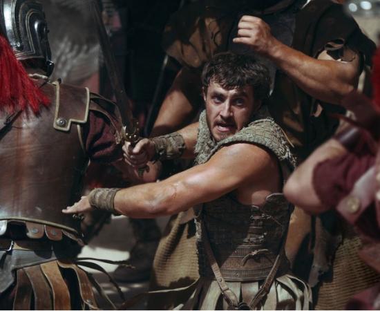 Paul Mescal as Lucius in Gladiator II. 