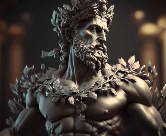 AI representation of Greek God Dionysus.