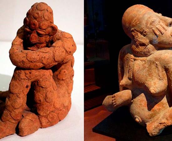 Male figure, 14th-17th century and female figure, 13th-–15th century. Source: Sailko/CC BY 3.0 /Musée du quai Branly/CC BY-SA 3.0