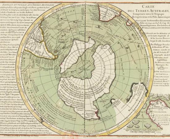 Does the Buache Map show Antarctica without ice?