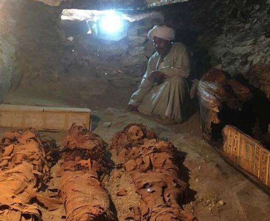 The Draa Abul Nagaa tomb being investigated. Source: Egyptian Ministry of Antiquities