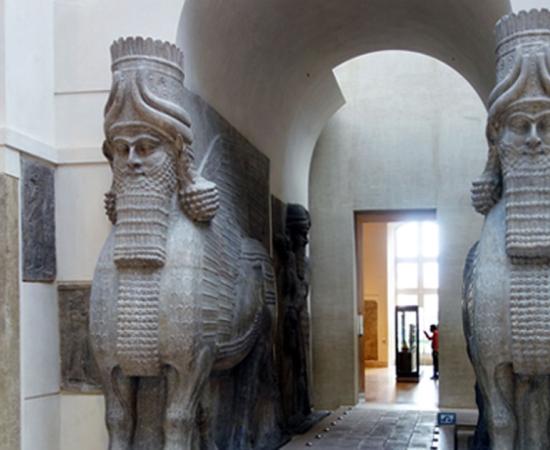 Winged human-headed bull, lamassu or shedu, the Lost City of Dur-Sharrukin.