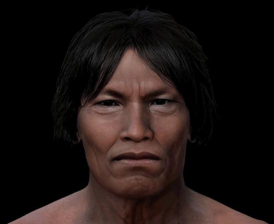 The face of a man who lived 5,000 years ago in Chimborazo region, Ecuador.
