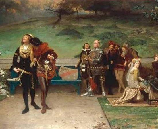 The painting ‘Edward II and his Favourite, Piers Gaveston’ (1872) by Marcus Stone. Source: Public Domain