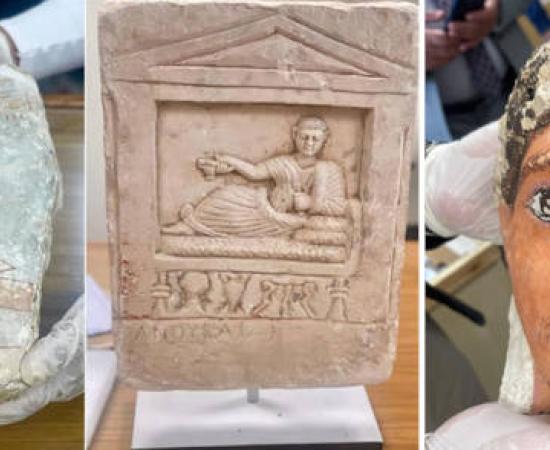 Various Egyptian artifacts that have been repatriated.