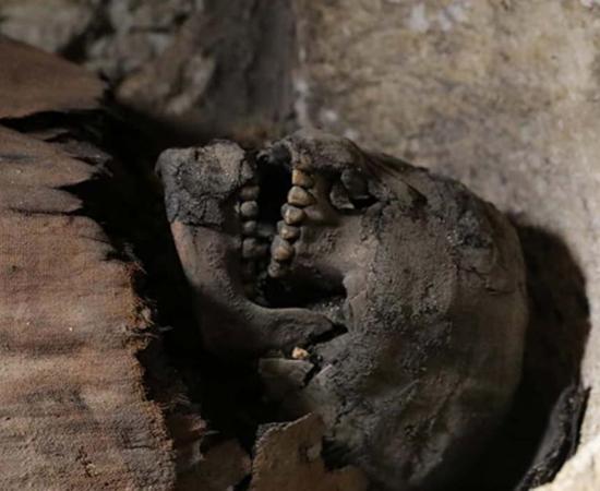 One of the mummies found in the Tuna El-Gebel burial site.