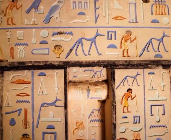 The False Door in the Old Kingdom tomb. Source: YouTube Screenshot / Smithsonian Channel.