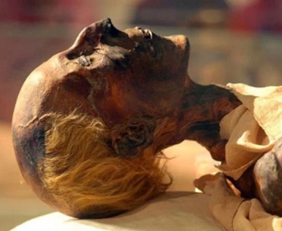 The mummified body of Egyptian Pharaoh Ramses the Great.