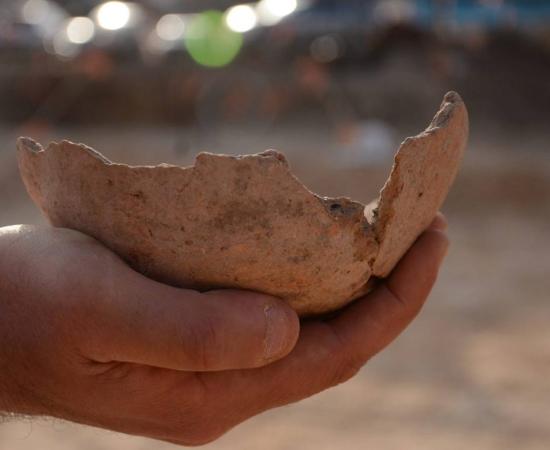 Egyptian pottery fragment from the archeological site at Tel Aviv. 