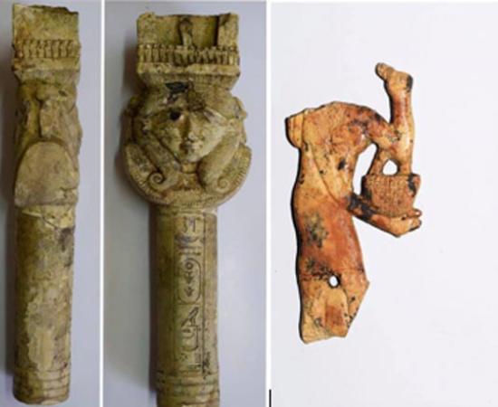 Ritual tools found in the mound. Credit: Ministry of Tourism and Antiquities