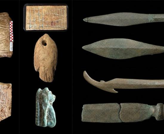 Military artifacts unearthed at the Tell-al-Abqain New Kingdom fortress