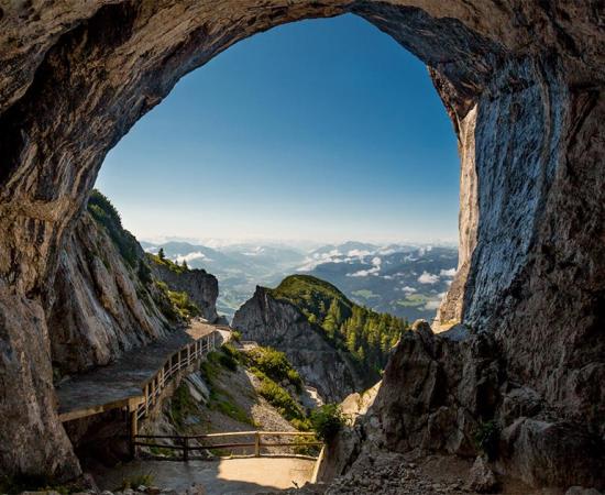 The entrance of Eisriesenwelt Cave  