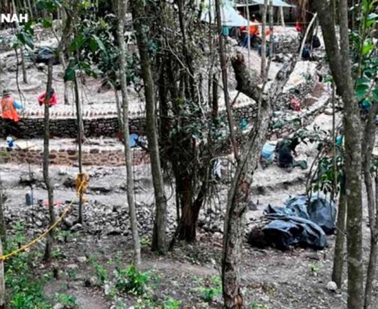 The circular structure discovered at El Tigre, Campeche, Mexico.	Source: INAH