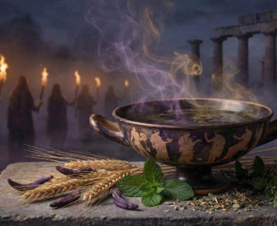Scene representative of an Eleusinian Mysteries ceremony.