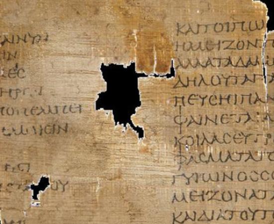 The P. Fouad 218 papyrus fragment with verses by Empedocles.