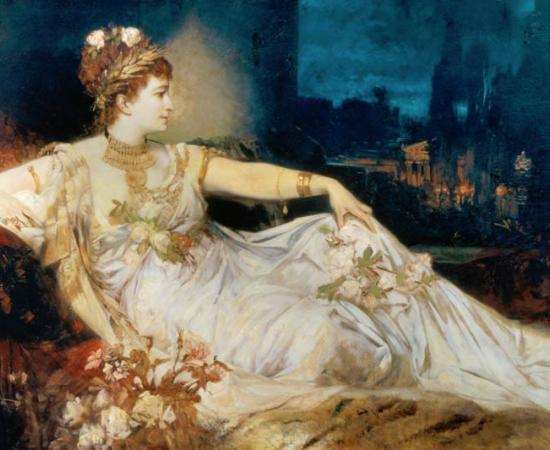 Hans Makart's painting of Charlotte Wolter in Adolf Wilbrandt's tragedy, Arria und Messalina.
