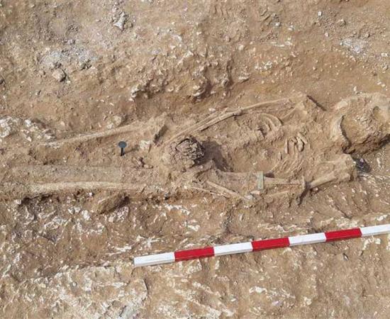 A Jute warrior buried on his back with his sword. The Deal cemetery findings in Kent, England are some of the best evidence ever found relating to English origins. Because of the Jutes, the Britons gave up the Celtic language for the more advantageous early English spoken by the Jutes.		Source: Sam Lennon / Kent Online