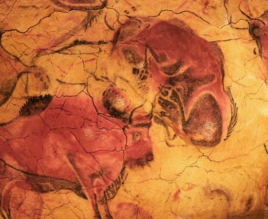 Rock art on the ceiling of Altamira cave in Santillana Del Mar, Cantabria, Spain. Source:  bereta / Adobe Stock. 