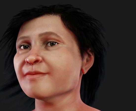 Reconstructed face of Eva of Naharon, who would have lived about 13,600 years ago.