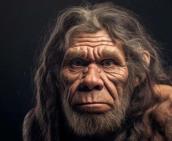Portrait of Neanderthal man. Source: iridescentstreet / Adobe Stock.