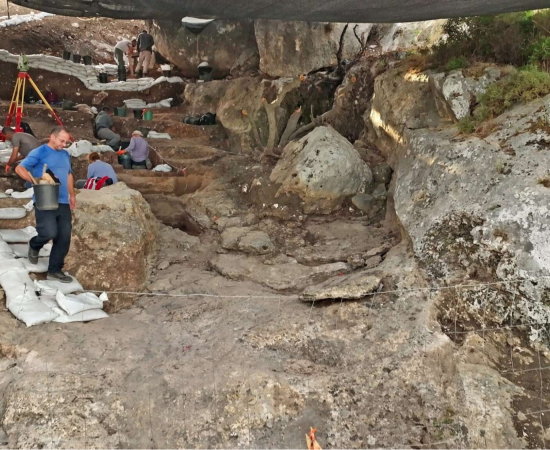 Excavation of the prehistoric cave at Fureidis (Fordis), Israel