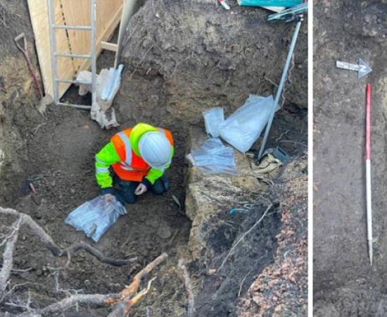 Excavation of Anglo-Saxon remains at The Old Bell.  Source: Cotswold Archaeology