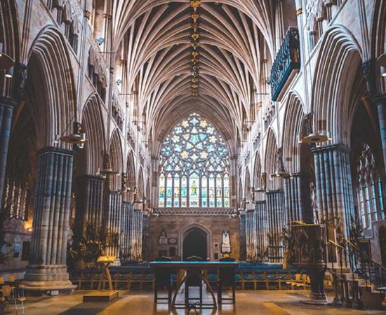 Interior of Exeter Cathedral in England, where the remains of Bishop William Warelwast, nephew of William the Conqueror, were discovered. Source: Seventy4 UK / Adobe Stock