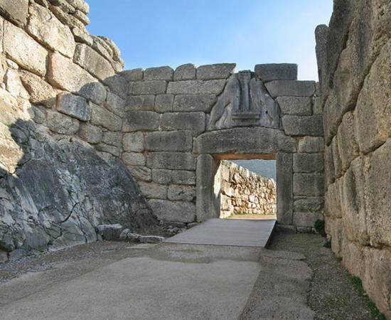 The Lion Gate at Mycenae. 