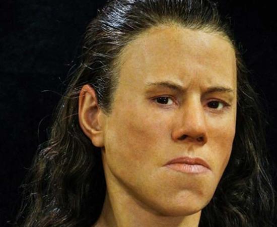 The face of the teenager reconstructed from the 9000-year-old skull found in Greece. 