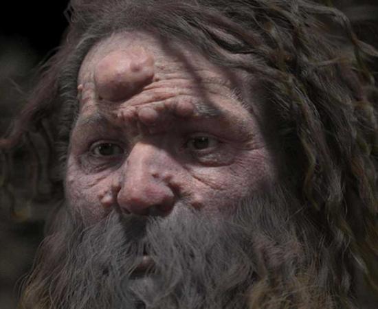 The reconstructed face of Cro-Magnon man.