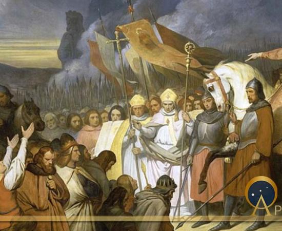 Charlemagne receiving the submission of Widukind at Paderborn in 785, by Ary Scheffer (1840) (Public Domain)