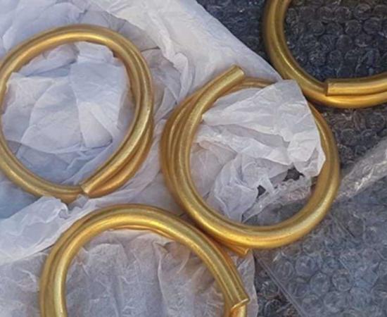 The four gold rings recovered from County Donegal, Ireland.