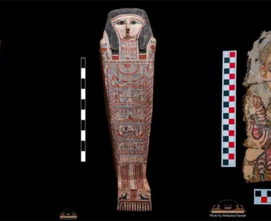 Composite image of the rare mummy portraits unearthed in Egypt. Source: Ministry of Tourism & Antiquities