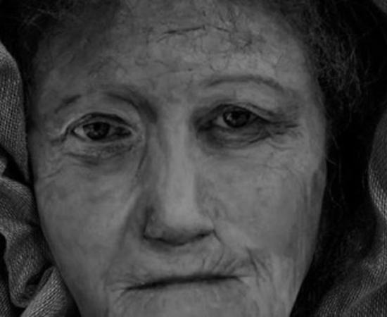 A digital reconstruction of 'Hilda', the female druid, by MSc Forensic Art student Karen Fleming. Source: University of Dundee.