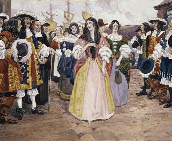 The arrival of the filles du roi in 1667