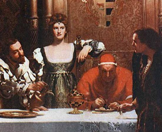 Painting A Glass of Wine with Caesar Borgia, by John Collier. Source:           Public Domain