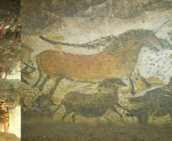 ‘La femme Préhistorique’ (The prehistoric woman) (1895) by James Tissot Reproductions of some Lascaux artworks in Lascaux II.