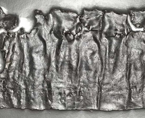 Using Reflectance Transformation Imaging (RTI), this picture of the Antioch tablet was compiled. Source: Paula Artal-Isbrand, conservator at the Princeton Art Museums, with permission of Alexander Hollman