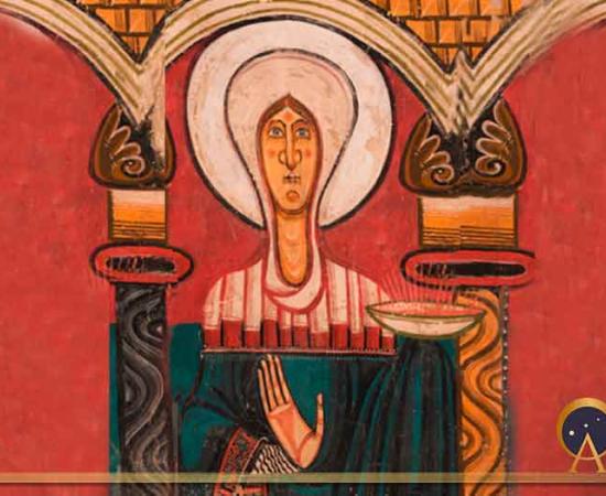 12th century Romanesque apse wall fresco, St Clement de Taüll, Catalonia, Spain, by the Master of St Clement. Museu Nacional d’Art de Catalunya. (Image: Author provided)