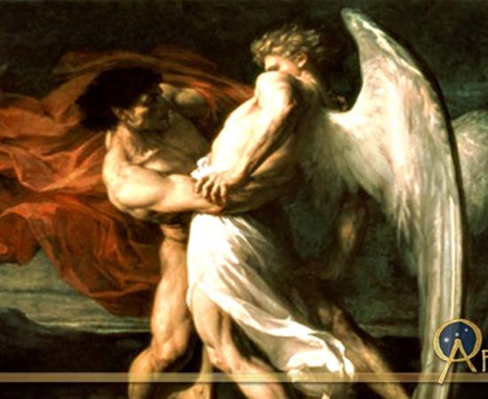 From the Biblical tale, Jacob wrestles with an Angel