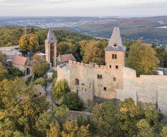 Aerial view of Frankenstein Castle in southern Hesse, Germany          Source: Iurii / Adobe Stock